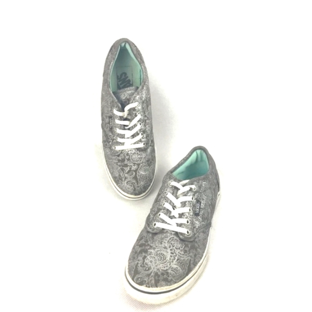 VANS Women's Paisley Floral Print Low Top Sneakers Size 6.5 Skate Shoes Gray